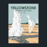 Yellowstone National Park Norris Geyser Basin Postcard<br><div class="desc">Yellowstone Forest vector artwork design. The park features dramatic canyons,  alpine rivers,  lush forests,  hot springs and gushing geysers,  including its most famous,  Old Faithful.</div>