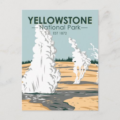 Yellowstone National Park Norris Geyser Basin Postcard