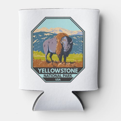Yellowstone National Park North American Bison Can Cooler