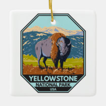 Yellowstone National Park North American Bison  Ceramic Ornament