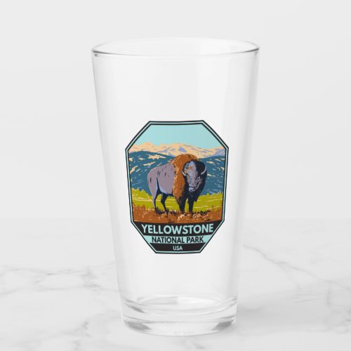 Yellowstone National Park North American Bison  Glass
