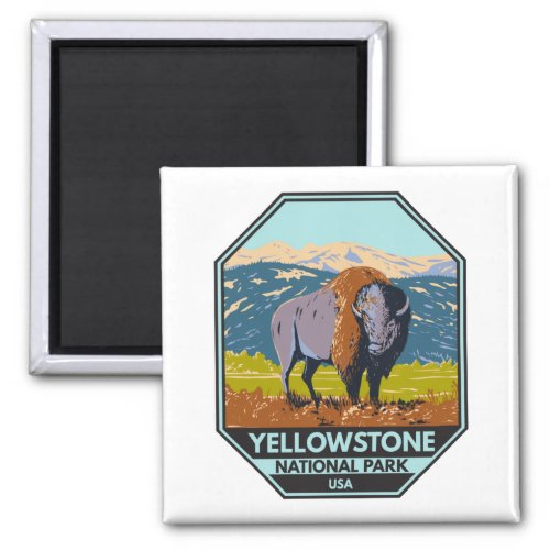 Yellowstone National Park North American Bison  Magnet