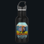 Yellowstone National Park North American Bison  Stainless Steel Water Bottle<br><div class="desc">Yellowstone vector artwork design. The park features dramatic canyons,  alpine rivers,  lush forests,  hot springs and gushing geysers,  including its most famous,  Old Faithful.</div>