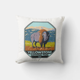 Yellowstone National Park North American Bison  Throw Pillow