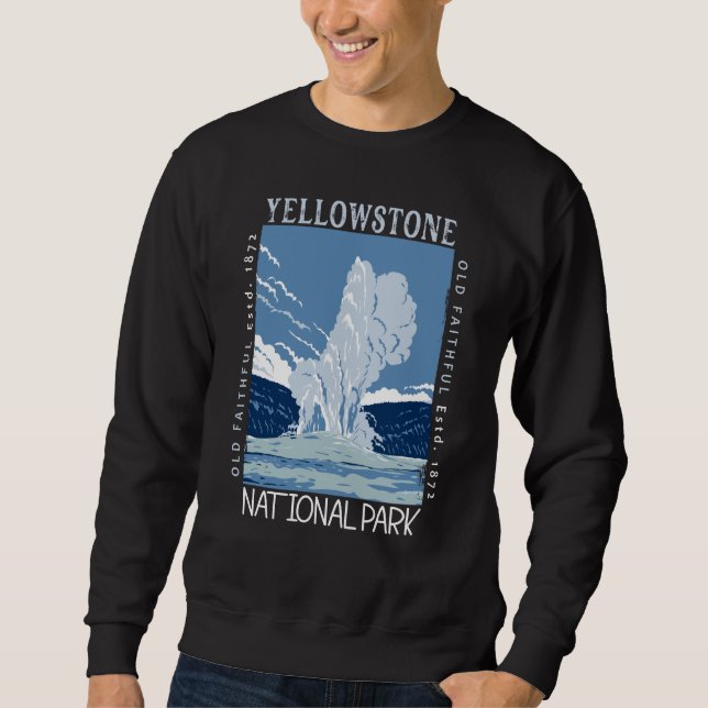 Yellowstone National Park Old Faithful Distressed Sweatshirt (Front)