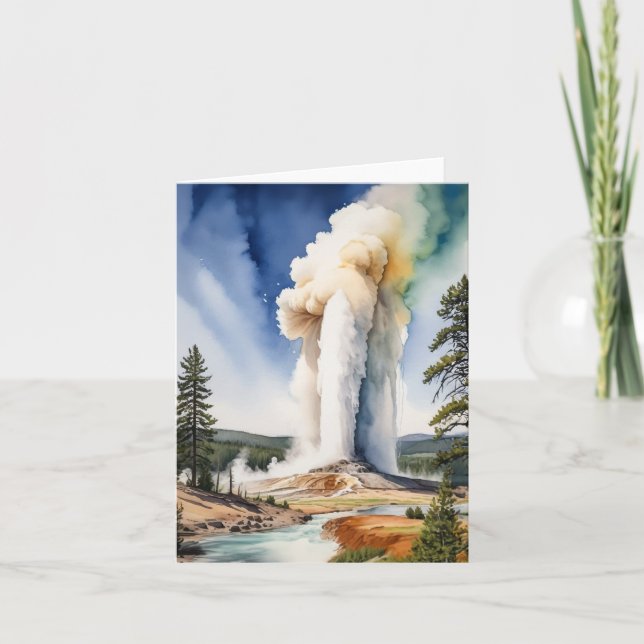 Yellowstone National Park Old Faithful Greeting Card (Front)