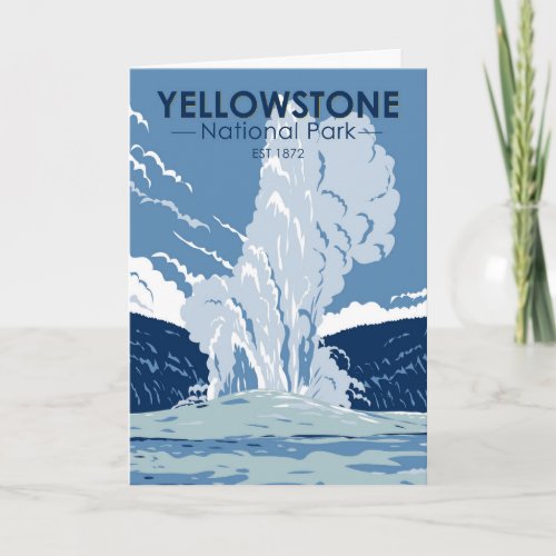 Yellowstone National Park Old Faithful Vintage Card