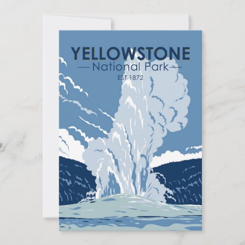 Yellowstone National Park Old Faithful Vintage Holiday Card