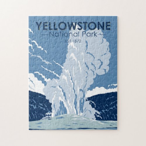 Yellowstone National Park Old Faithful Vintage  Jigsaw Puzzle