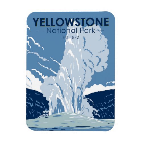Yellowstone National Park Old Faithful Vintage Magnet