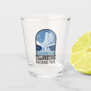 Yellowstone National Park Old Faithful Vintage Shot Glass