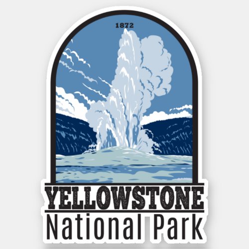 Yellowstone National Park Old Faithful Vintage Sticker