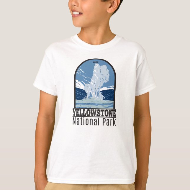 Yellowstone National Park Old Faithful Vintage  T-Shirt (Front)