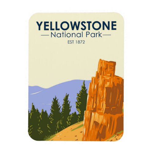 Yellowstone National Park Petrified Tree Vintage  Magnet