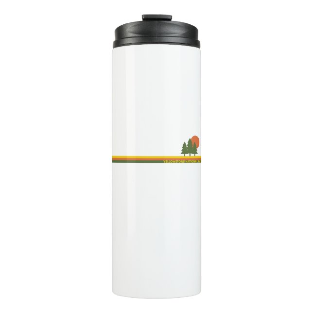 Yellowstone National Park Pine Trees Sun Thermal Tumbler (Front)