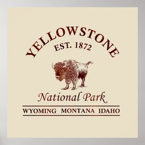 Yellowstone national park poster