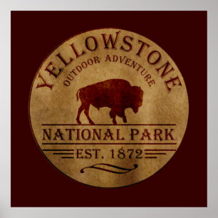 Yellowstone national park poster