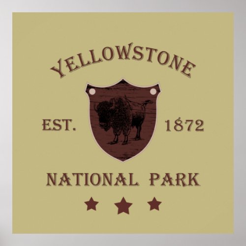 Yellowstone national park poster