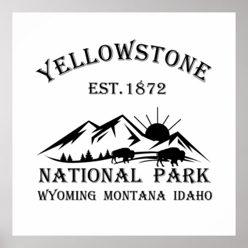 Yellowstone national park poster