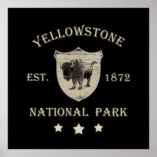 Yellowstone national park poster