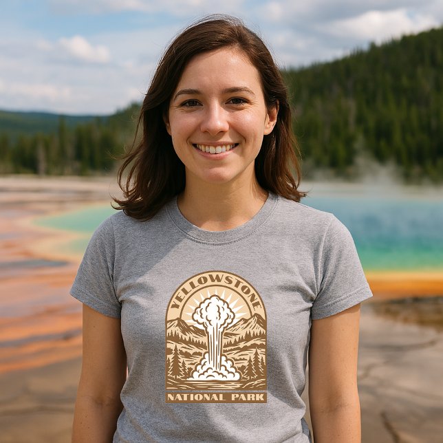 Yellowstone National Park Retro Art Deco T-Shirt (Creator Uploaded)