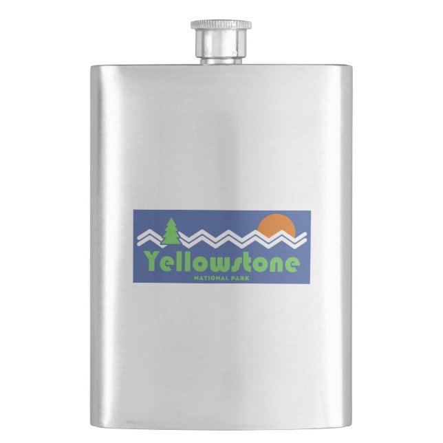 Yellowstone National Park Retro Flask (Front)
