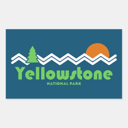Yellowstone National Park Retro Rectangular Sticker