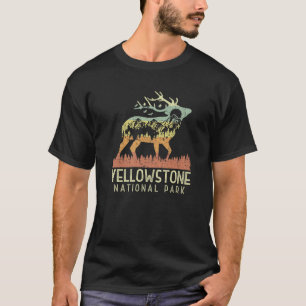 Yellowstone National Park Retro Vintage Mountain E T-Shirt
