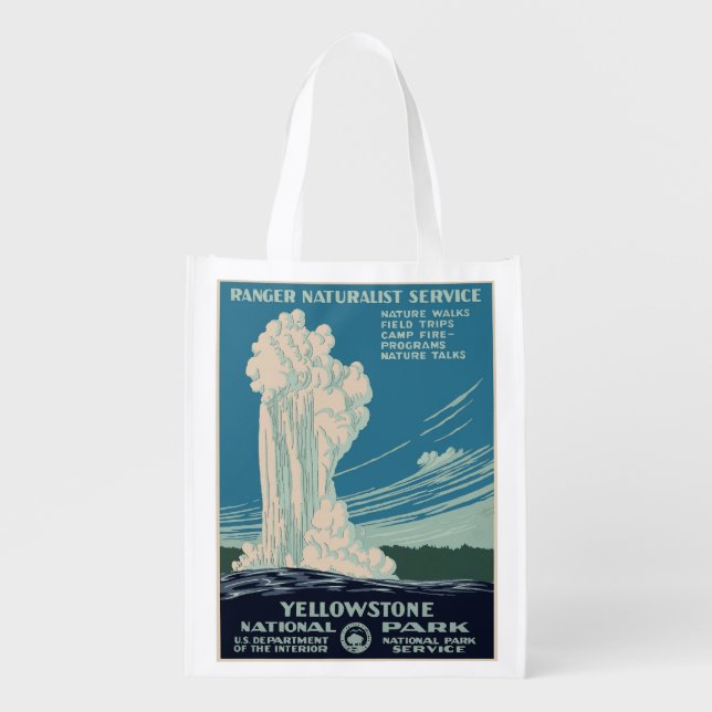 Yellowstone National Park Reusable Grocery Bag (Front)
