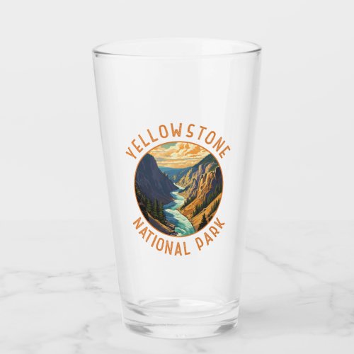 Yellowstone National Park River Distressed Circle Glass