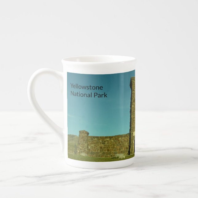 Yellowstone National Park Roosevelt Arch Bone China Mug (Left)