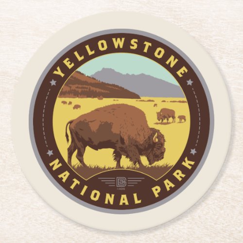 Yellowstone National Park Round Paper Coaster