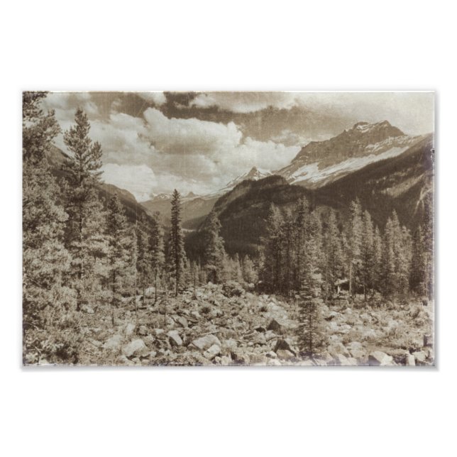 Yellowstone National Park Sepia Wyoming Landscape Photo Print (Front)