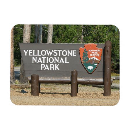 Yellowstone National Park, Sign, Wyoming, U. S. Magnet