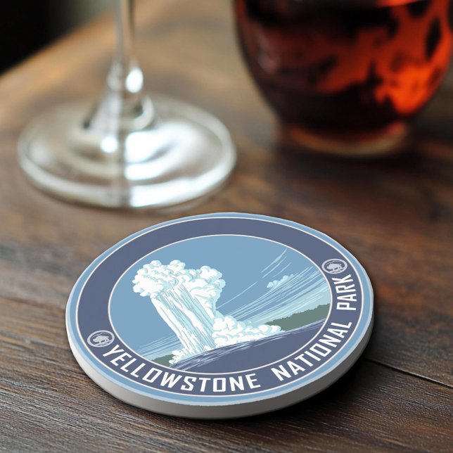 Yellowstone National Park Souvenir Drink Coaster (Sandstone Coaster)