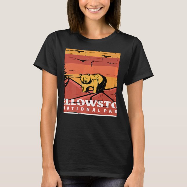 Yellowstone National Park Souvenir Grizzly Bear Wy T-Shirt (Front)