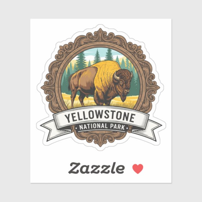 Yellowstone National Park Souvenir Sticker (Sheet)