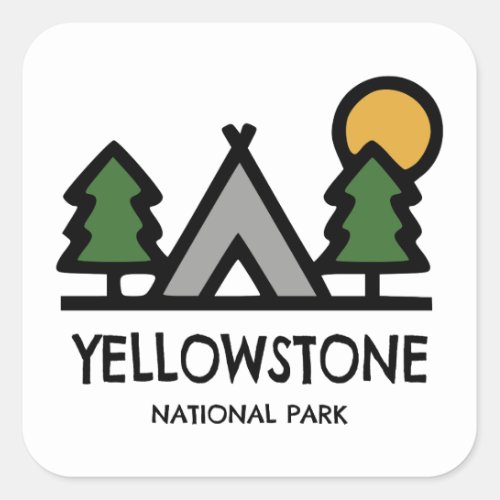 Yellowstone National Park Square Sticker