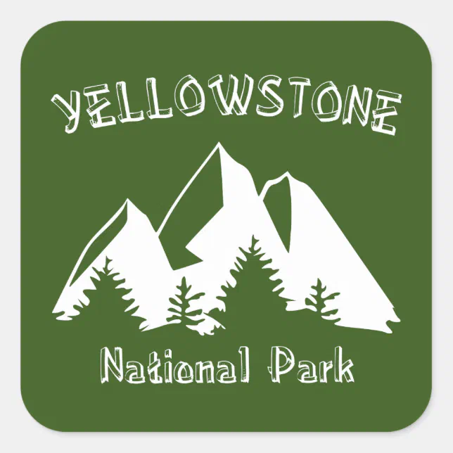 Yellowstone National Park Square Sticker | Zazzle