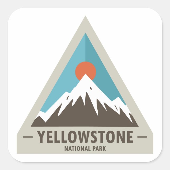 Yellowstone National Park Square Sticker (Front)