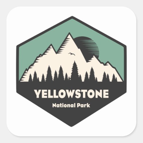 Yellowstone National Park Square Sticker