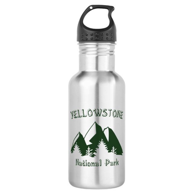 Yellowstone National Park Stainless Steel Water Bottle (Front)