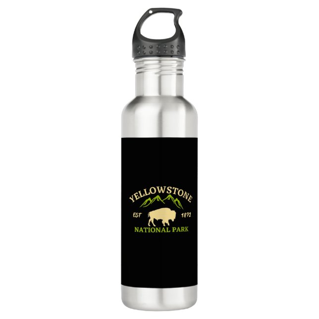 Yellowstone National Park Stainless Steel Water Bottle (Front)