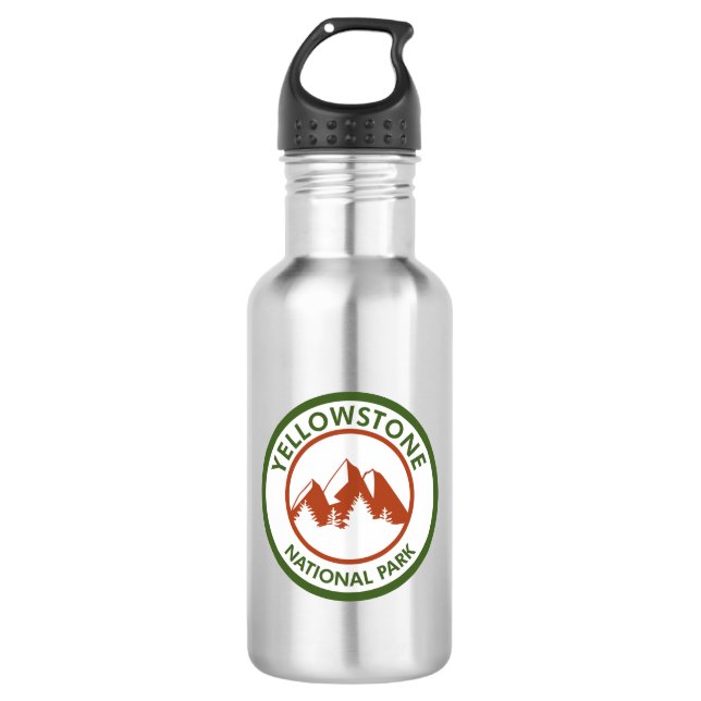 Yellowstone National Park Stainless Steel Water Bottle (Front)