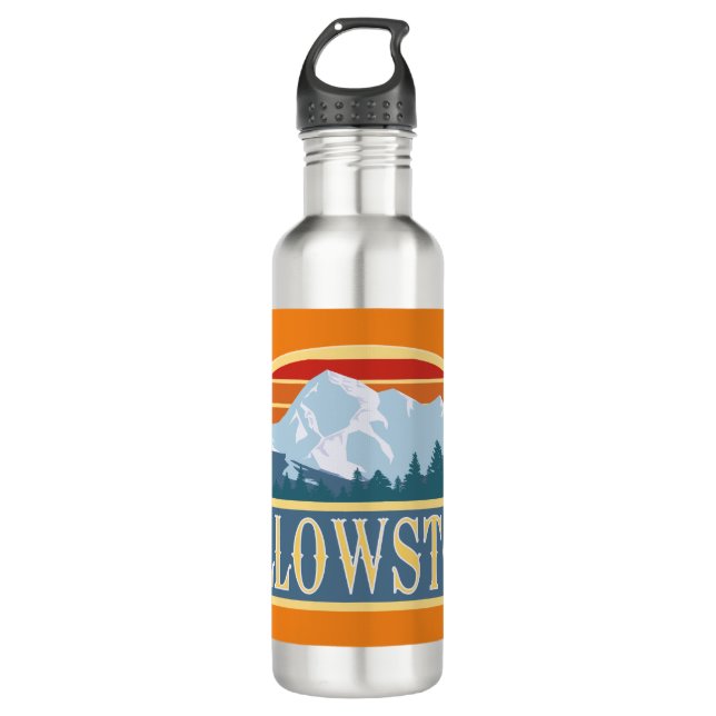 Yellowstone National Park Stainless Steel Water Bottle (Front)