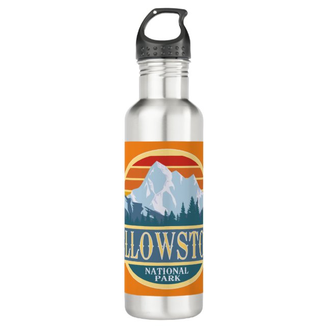 Yellowstone National Park Stainless Steel Water Bottle (Front)