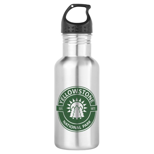 Yellowstone National Park Stainless Steel Water Bottle (Front)