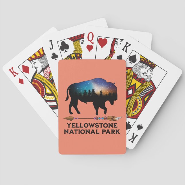 YELLOWSTONE NATIONAL PARK STARRY NIGHT BISON POKER CARDS (Back)