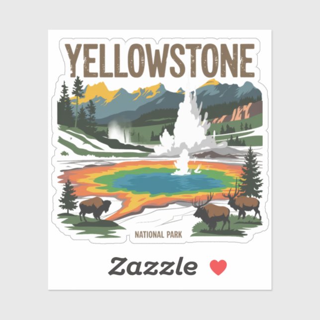 Yellowstone National Park Sticker (Sheet)