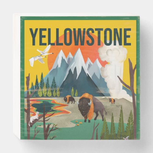Yellowstone National Park Summer Road Trip Art Wooden Box Sign